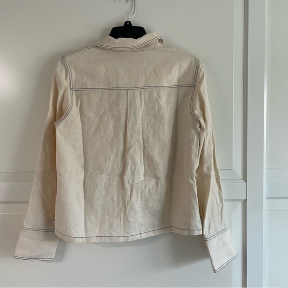 Scotch & Soda cream button down shirt with blue top stitching 30712 - Picture 3 of 6